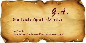 Gerlach Apollónia névjegykártya